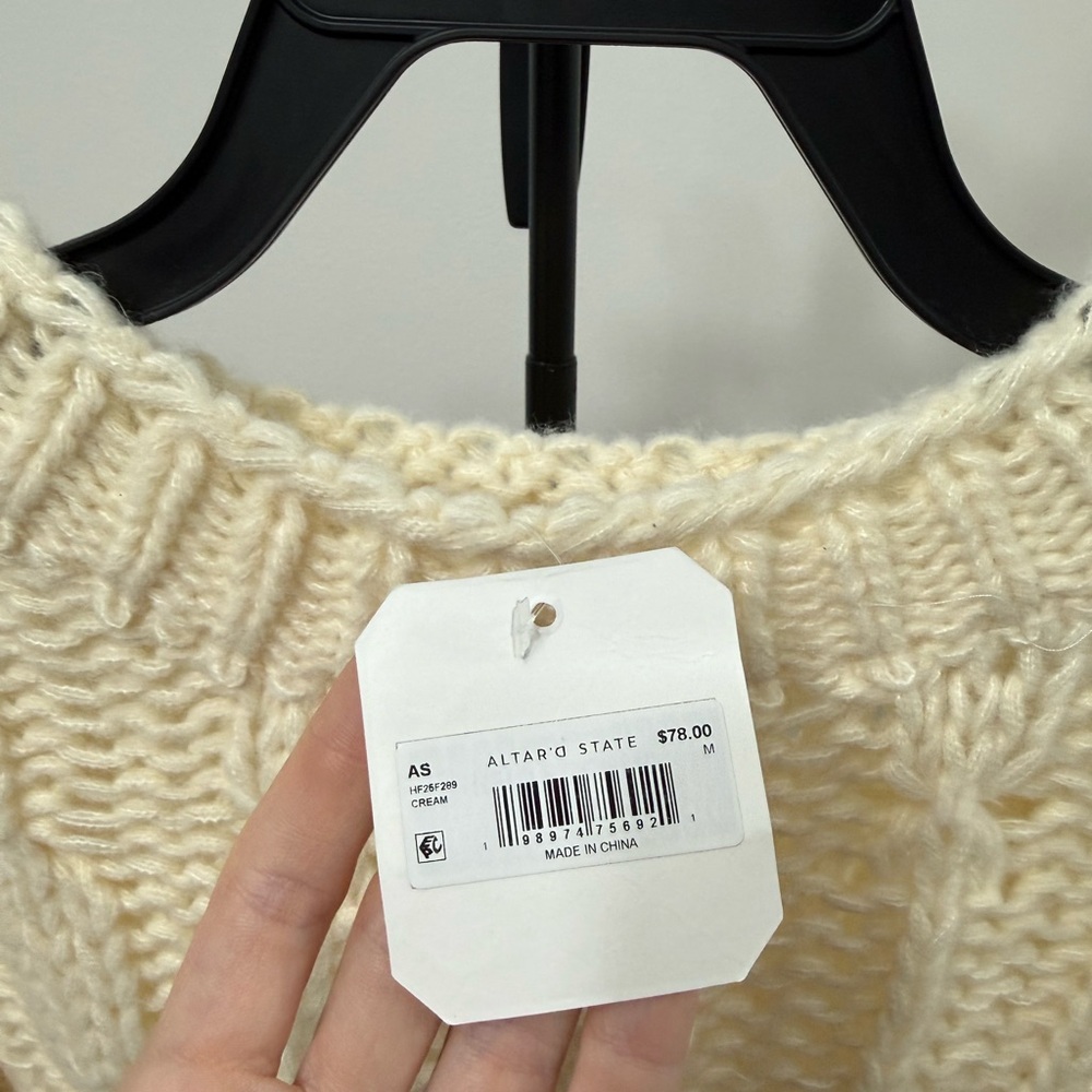 Altar'd State Cream Knit Sweater - Picture 5 of 7
